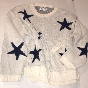 NWT Vintage Havana Sweater | Jacquard Knit Star Sweater | Ivory | Size S